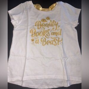 Disney Parks Beauty Books And A Beast Girl's Short Sleeve Tee Shirt Top Size XS